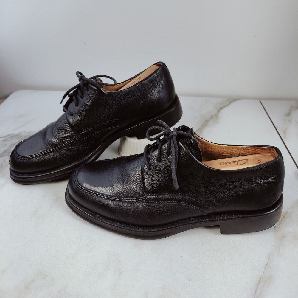 Sandro Moscoloni Vineyard Men's Black Leather Oxford Loafers Dress Shoes, 9